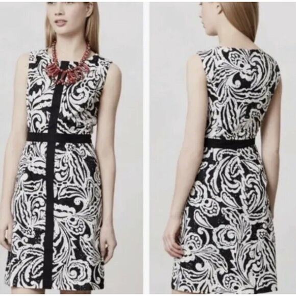 Anthropologie Tabitha Womens Lace Eyelet Overlay Sleeveless Sheath Mini Dress 6 - Picture 10 of 10